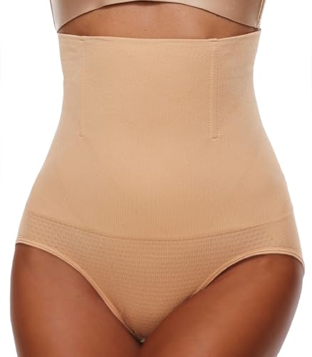 Yutdeng Shapewear Miederhose Damen Bauchweg Stark Formend Miederslips Hohe Taille Bauchkontrolle Miederpants Shape Unterhose Shaping Unterwäsche Body Shaper Bauch Weg Unterhosen,Beige,XS-S von Yutdeng