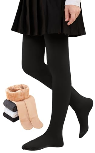 Yutdeng Strumpfhose Mädchen Thermo Strumpfhosen Fleece Futter Kinderstrumpfhosen Winter Thermostrumpfhose Elastisch Ballettstrumpfhose Blickdichte Tanzstrumpfhose Warm Schule Ballet Tanzen Tights 250g von Yutdeng