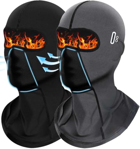 Yutdeng Sturmhaube Winter Balaclava Herren Warm Winddicht Skimaske Damen Motorrad Sturmhaube Fahrrad Mütze Unter Helm Gesichtsschutz Outdoor Sports Snowboarden Ski Maske Skifahren Sturmmaske,2PCS von Yutdeng
