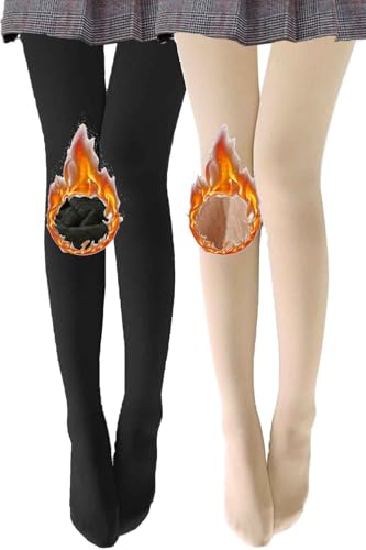 Yutdeng Thermo Strumpfhose Damen Strumpfhosen Damen Winter Gefütterte Strumpfhose Blickdichte Thermostrumpfhose Stützstrumpfhose Fleece Tights Warm Pantyhose Feinsrumpfhose Leggins Plüschstrümpfe 160g von Yutdeng