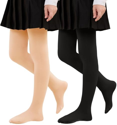 Yutdeng Thermo Strumpfhosen Mädchen Gefütterte Strumpfhose Kinder Winter Herbst Feinstrumpfhose Warm Fleece Thermostrumpfhose Kinderstrumpfhosen Ballett Tanzstrumpfhose,Schwarz Hautfarbe,130-150cm von Yutdeng