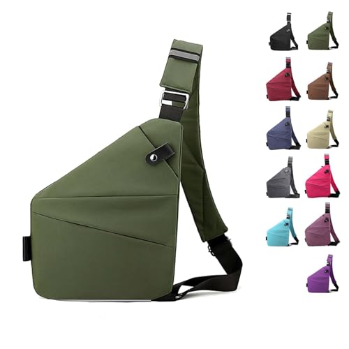 Anti Diebstahl Tasche, Diebstahlsichere Umhängetasche, Wasserresistent Sling Bag, Anti-Diebstahl Sling Bag, Wasserresistent, Anti Diebstahl Tasche Damen (A, Rechte Schulter) von YuuFcy