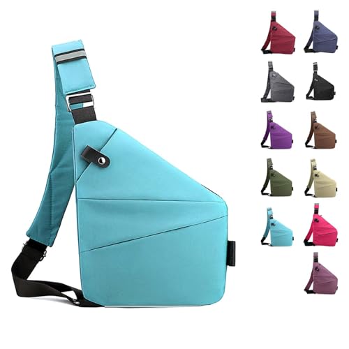 Anti Diebstahl Tasche, Diebstahlsichere Umhängetasche, Wasserresistent Sling Bag, Anti-Diebstahl Sling Bag, Wasserresistent, Anti Diebstahl Tasche Damen (B, linke Schulter) von YuuFcy