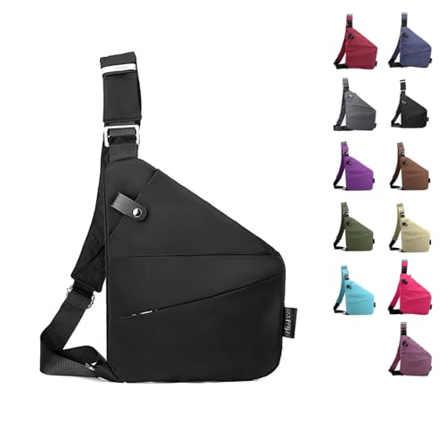 Anti Diebstahl Tasche, Diebstahlsichere Umhängetasche, Wasserresistent Sling Bag, Anti-Diebstahl Sling Bag, Wasserresistent, Anti Diebstahl Tasche Damen (C, linke Schulter) von YuuFcy