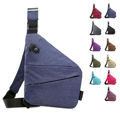 Anti Diebstahl Tasche, Diebstahlsichere Umhängetasche, Wasserresistent Sling Bag, Anti-Diebstahl Sling Bag, Wasserresistent, Anti Diebstahl Tasche Damen (G, linke Schulter) von YuuFcy