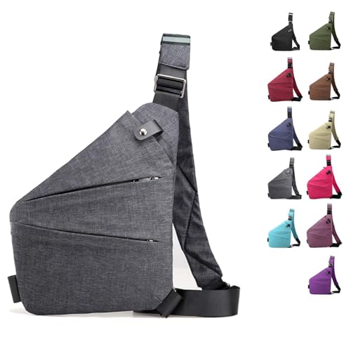 Anti Diebstahl Tasche, Diebstahlsichere Umhängetasche, Wasserresistent Sling Bag, Anti-Diebstahl Sling Bag, Wasserresistent, Anti Diebstahl Tasche Damen (H, linke Schulter) von YuuFcy