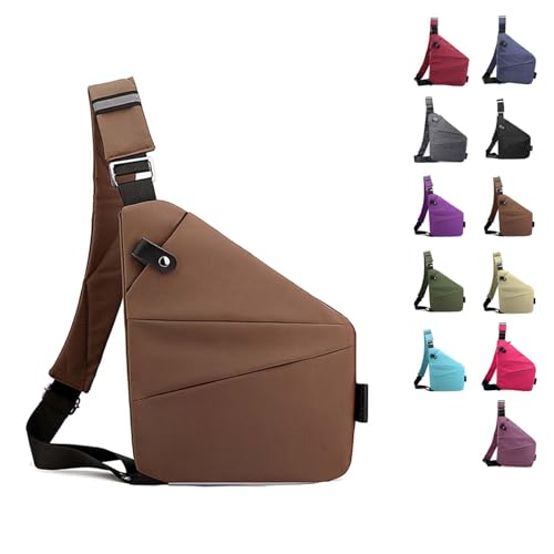Anti Diebstahl Tasche, Diebstahlsichere Umhängetasche, Wasserresistent Sling Bag, Anti-Diebstahl Sling Bag, Wasserresistent, Anti Diebstahl Tasche Damen (J, linke Schulter) von YuuFcy