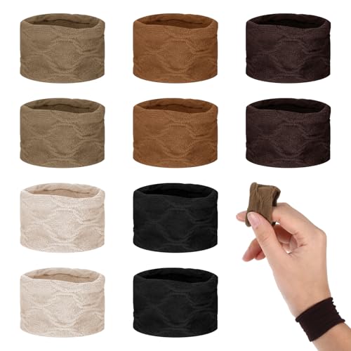 Haargummi Groß Baumwolle Stretch, 10 Stück Braun Scrunchies Haargummi Damen für Pferdeschwanz, Frauen Mädchen Haargummis für Dicke Lockige Haare(Strukturierte) von Yuuchoringee