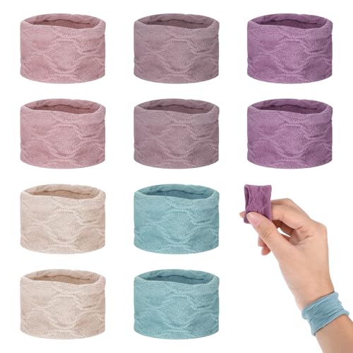 Haargummi Groß Elastische Baumwolle, 10 Stück Scrunchies Haargummi Damen Bunt für Frauen Mädchen, Haargummis mit Dickem oder Lockigem Haar, Nahtloses Haar Zubehör(Strukturierte) von Yuuchoringee