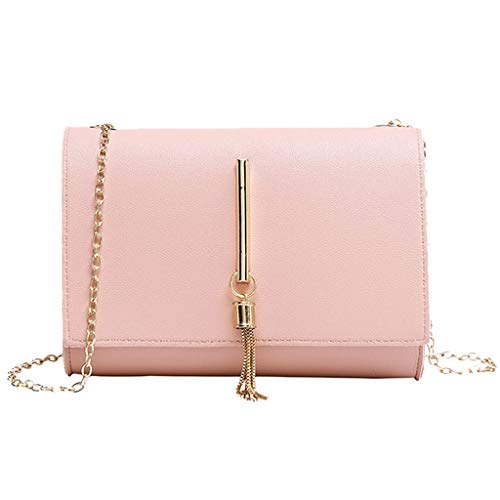 Yuwegr Frauen Crossbody Tasche Schultertaschen Mode Einfach Wild Umhängetaschen Damen Messenger Bag (Rosa) von Yuwegr