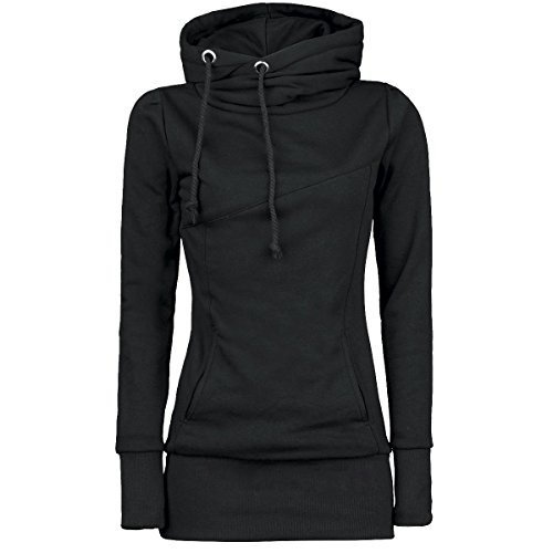 Yuwegr Damen Hoodie Long Pullover Kapuzenpullover Sweatshirt Jacke Herbst Winter Frauen Langarm Locker Kapuzenpulli Mantel (L, Schwarz) von Yuwegr