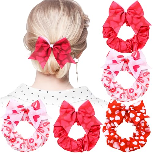 Yuxung Haargummis zum Valentinstag, mit Schleife, romantisches Haarband, Samt, elastisch, Pferdeschwanz-Halter, Partyzubehör, Valentinstag, Haargummis für Mädchen und Frauen, 6 Stück Yuxung Haargummis zum Valentinstag, mit Schleife, romantisches Haarband, Samt, elastisch, Pferdeschwanz-Halter, Partyzubehör, Valentinstag, Haargummis für Mädchen und Frauen, 6 Stück von Yuxung