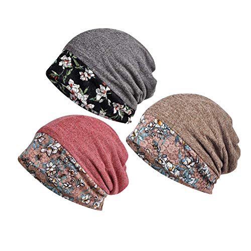 Yuzemumu Beanies Chemo-Kopfbedeckung mit Totenkopf-Mütze, Strickmütze für Damen - - Einheitsgröße von Yuzemumu
