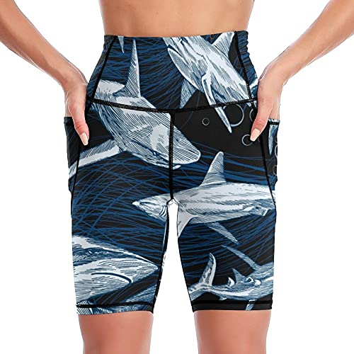 Yogahose Hai Unterwasser Seefisch Japanischer Art Tights Damen Leggings Kurz M Yogahose Hai Unterwasser Seefisch Japanischer Art Tights Damen Leggings Kurz M von Yuzheng