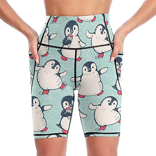 Yogahose Süße Pinguine Tights Damen Leggings Kurz von Yuzheng