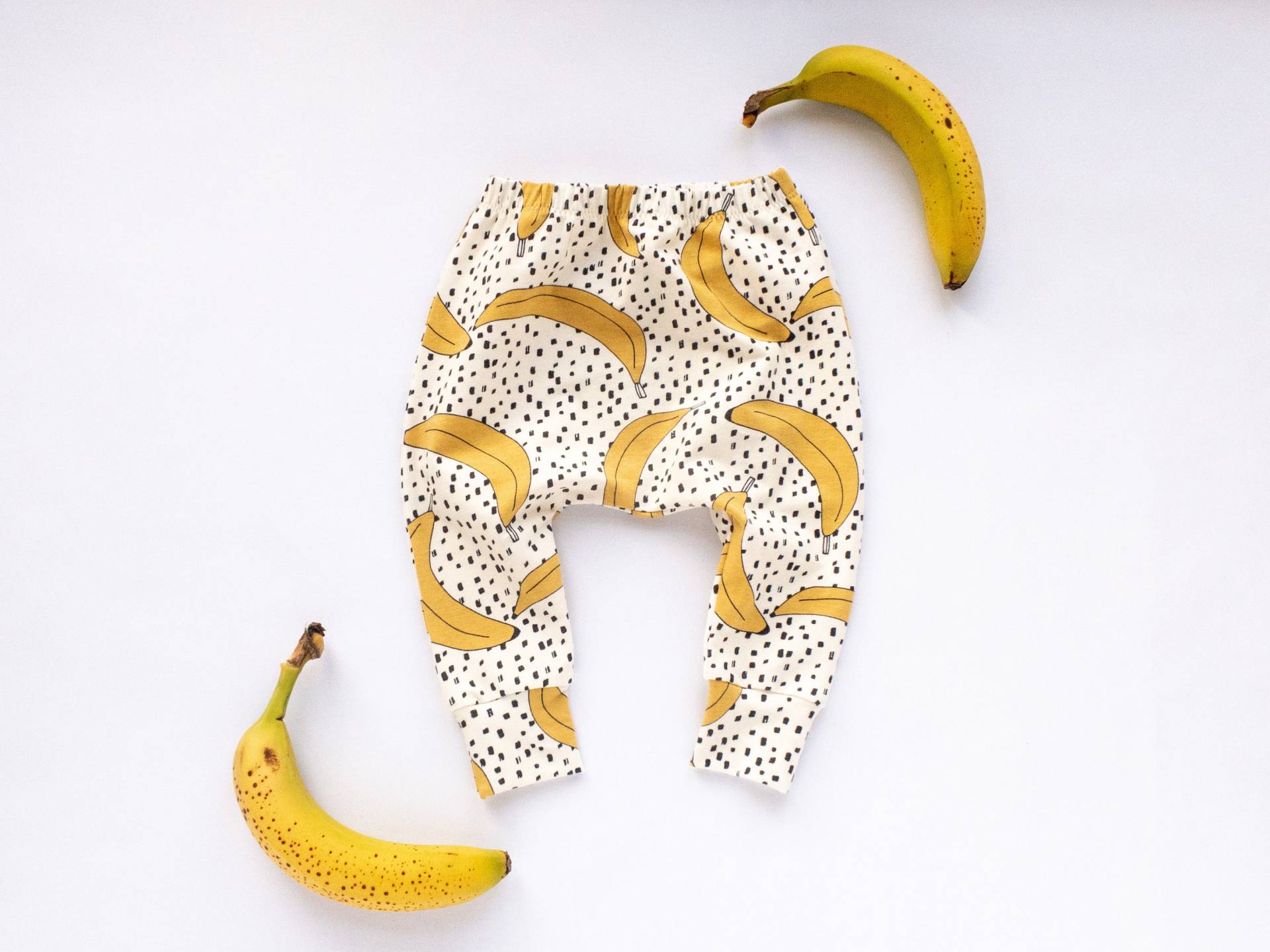 Made To Order Banana Haremshose Für Babys Und Kleinkinder, Unisex Leggings Aus Bio-Baumwolle, Entworfen Stoffwindeln, Handgefertigt in Großbritannien von YuzuAndThread