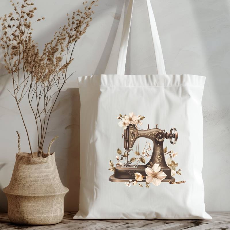 Stofftasche Stoffbeutel Einkaufstasche Geschenk Geburtstag Schneiderin Tasche in Weiß Oder Beige #stsub von YveKreativShop