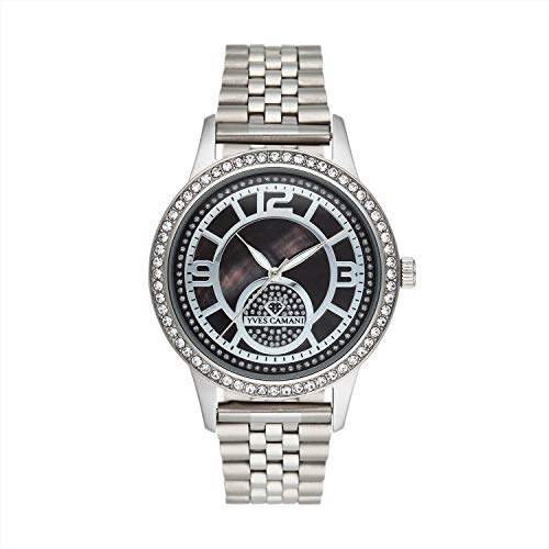 Yves Camani Rouen Armbanduhr Analog Quarz Perlmutt-Zifferblatt Edelstahl Milanaise (Edelstahl - Silber) von Yves Camani