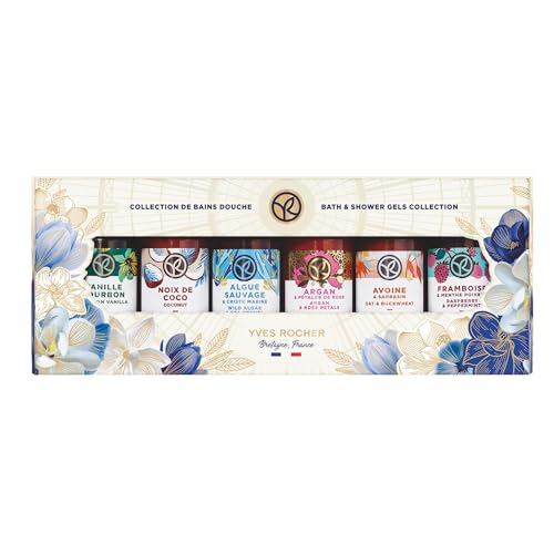 Yves Rocher DUSCHGEL-SET - Festliche Verpackungsbox mit 6 Mini-Duschgels in verschiedenen Duftrichtungen - Geschenke für Frauen, Ideal zum Ausprobieren oder für Reisen - 6 x 30 ml von YVES ROCHER