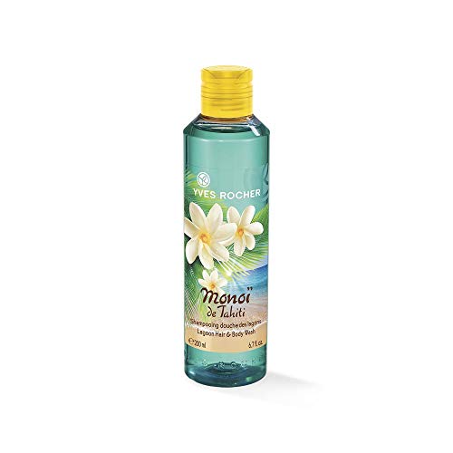 Yves Rocher MONOÏ Dusch-Shampoo Lagune, Hair & Body Shampoo, Duschshampoo für Damen, 1 x Flacon 200 ml von Yves Rocher