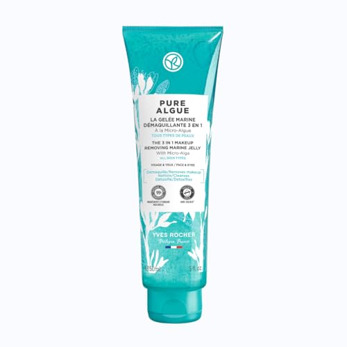 Yves Rocher PURE ALGUE 3-in-1 Marines Make-up Entferner Jelly, Hautpflege mit Mikroalgen, entfernt sanft Make-up, 1 x 150 ml Tube von Yves Rocher