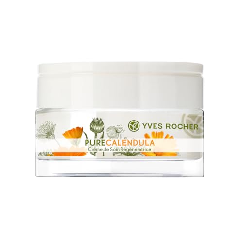 Yves Rocher PURE CALENDULA Gesichts Creme Tag und Nacht | Gesichtscreme Damen | die Pflege für Frauen regeneriert die Haut und macht sie geschmeidig zart von Yves Rocher