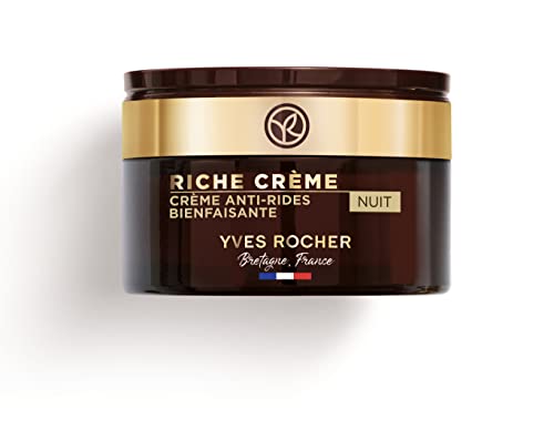 Yves Rocher RICHE CRÈME Antifalten Verwöhn-Nachtpflege | Regenerierende Anti Aging Gesichtspflege Nacht | Nachtcreme Damen | Pflege für glatte und geschmeidige Haut von Yves Rocher