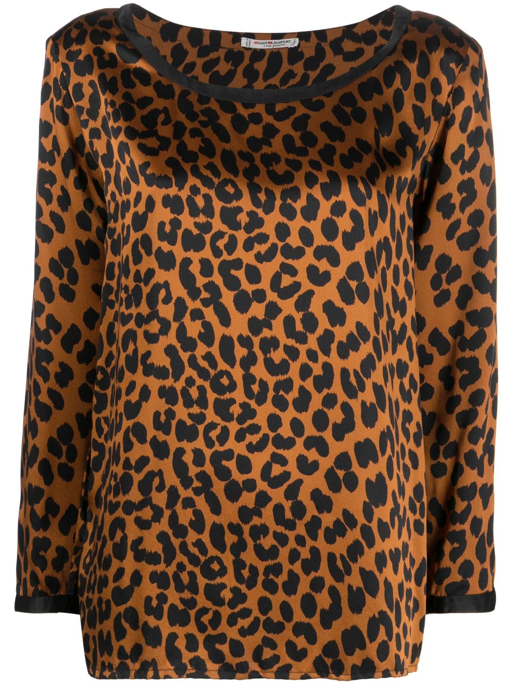 Saint Laurent Pre-Owned 1980s Seidenbluse mit Leoparden-Print - Schwarz von Saint Laurent Pre-Owned