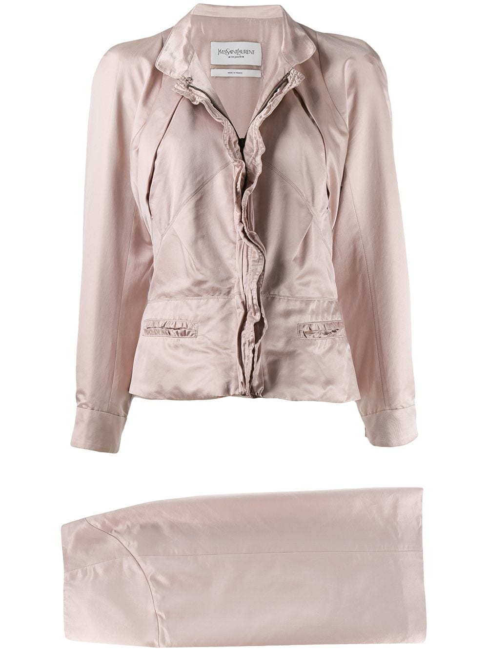 Saint Laurent Pre-Owned 1990er Kostüm mit schmaler Jacke - Rosa von Saint Laurent Pre-Owned