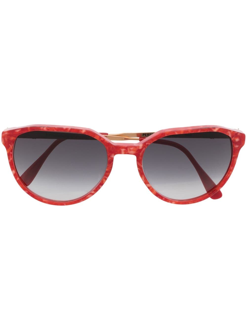 Saint Laurent Pre-Owned Runde Sonnenbrille in Schildpattoptik - Rot von Saint Laurent Pre-Owned