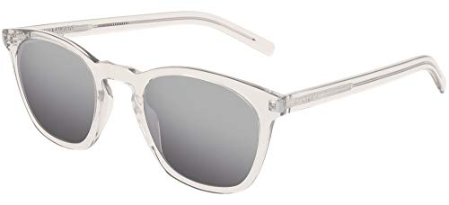 SAINT LAURENT Unisex SL 28 SLIM-006 49 ACETAT Sunglasses, BEIGE-BEIGE-Silver von Yves Saint Laurent