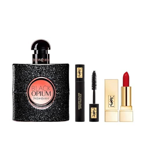 Yves Saint Laurent Black Opium Set- 50ml edP + 2ml Mascara Volume Effet Faux Cils + 1,3g Lippenstift von Yves Saint Laurent