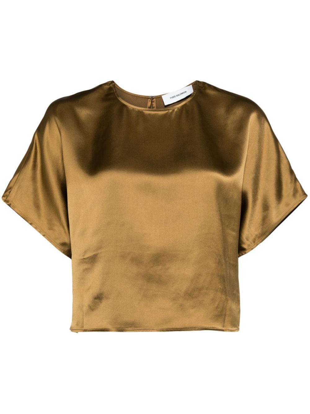 Yves Salomon Cropped-T-Shirt aus Satin - Gold von Yves Salomon