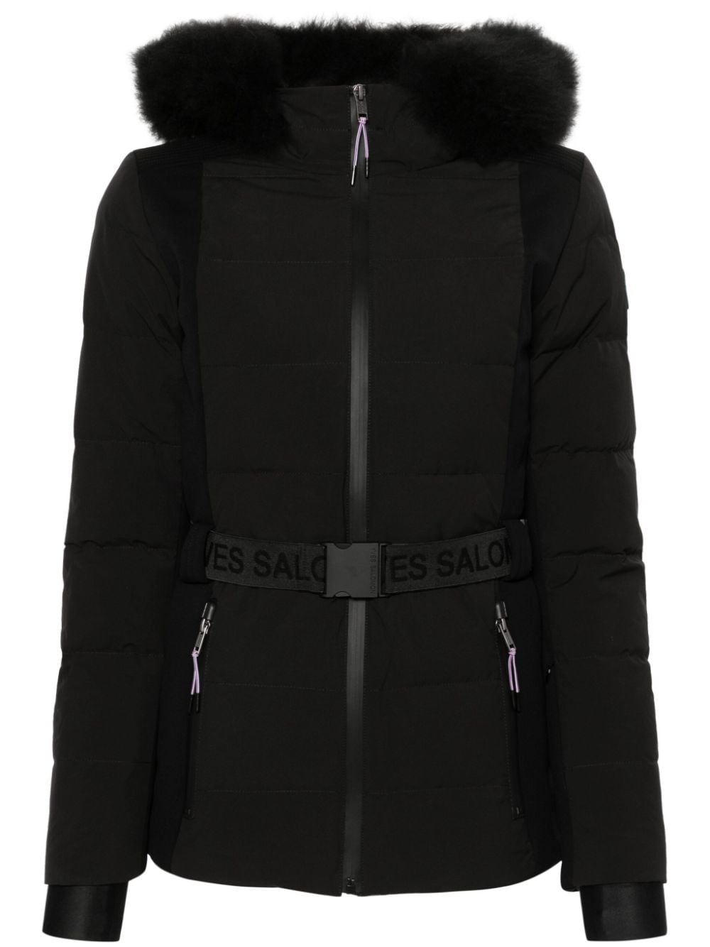 Yves Salomon Gefütterte Jacke in Colour-Block-Optik - Schwarz von Yves Salomon