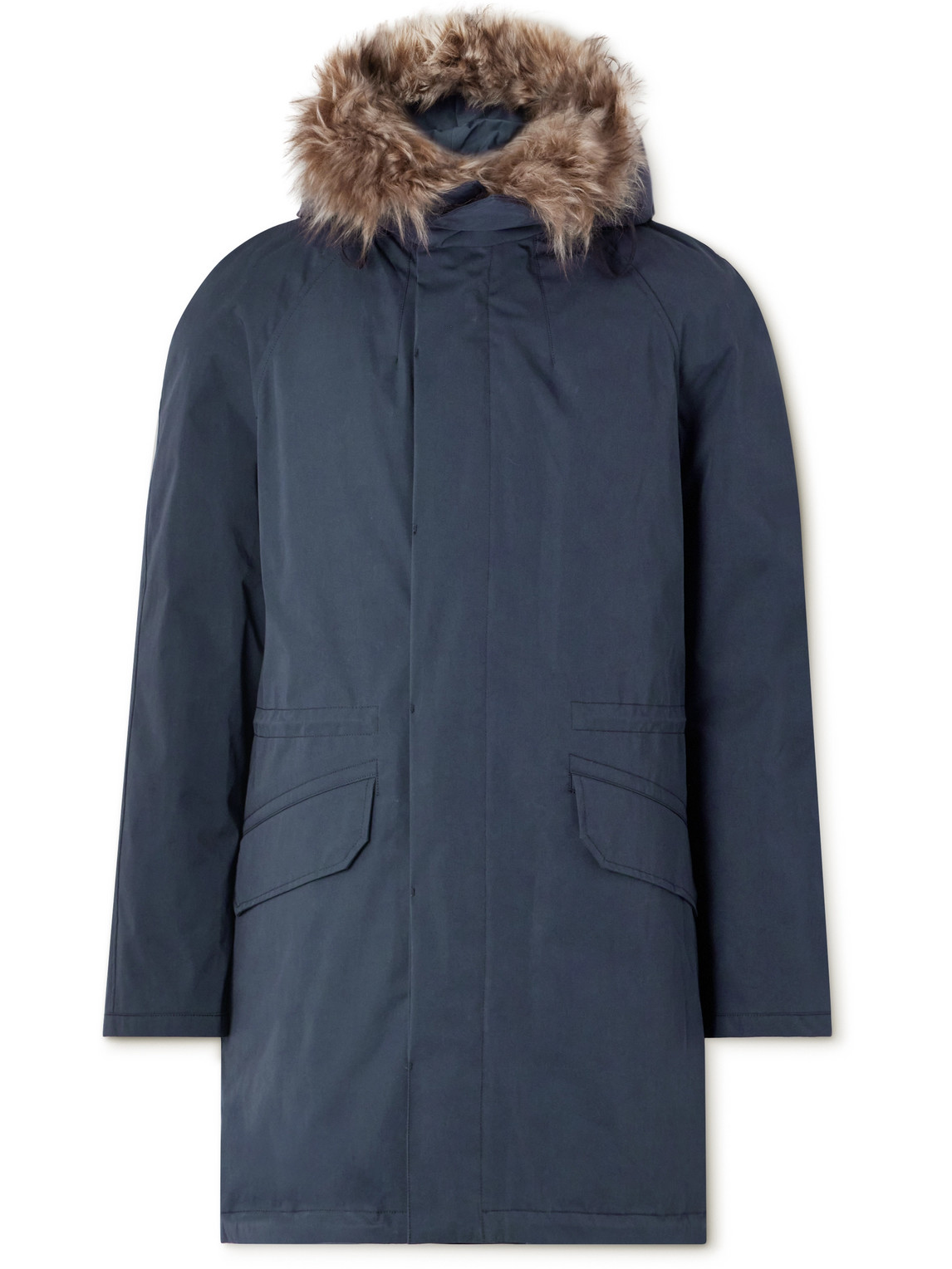 Yves Salomon - Iconic Shearling-Trimmed Padded Cotton-Blend Twill Down Parka - Men - Blue - IT 48 von Yves Salomon
