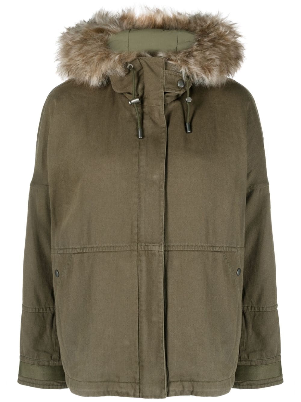 Yves Salomon Jacke mit Shearling-Besatz - Grün von Yves Salomon