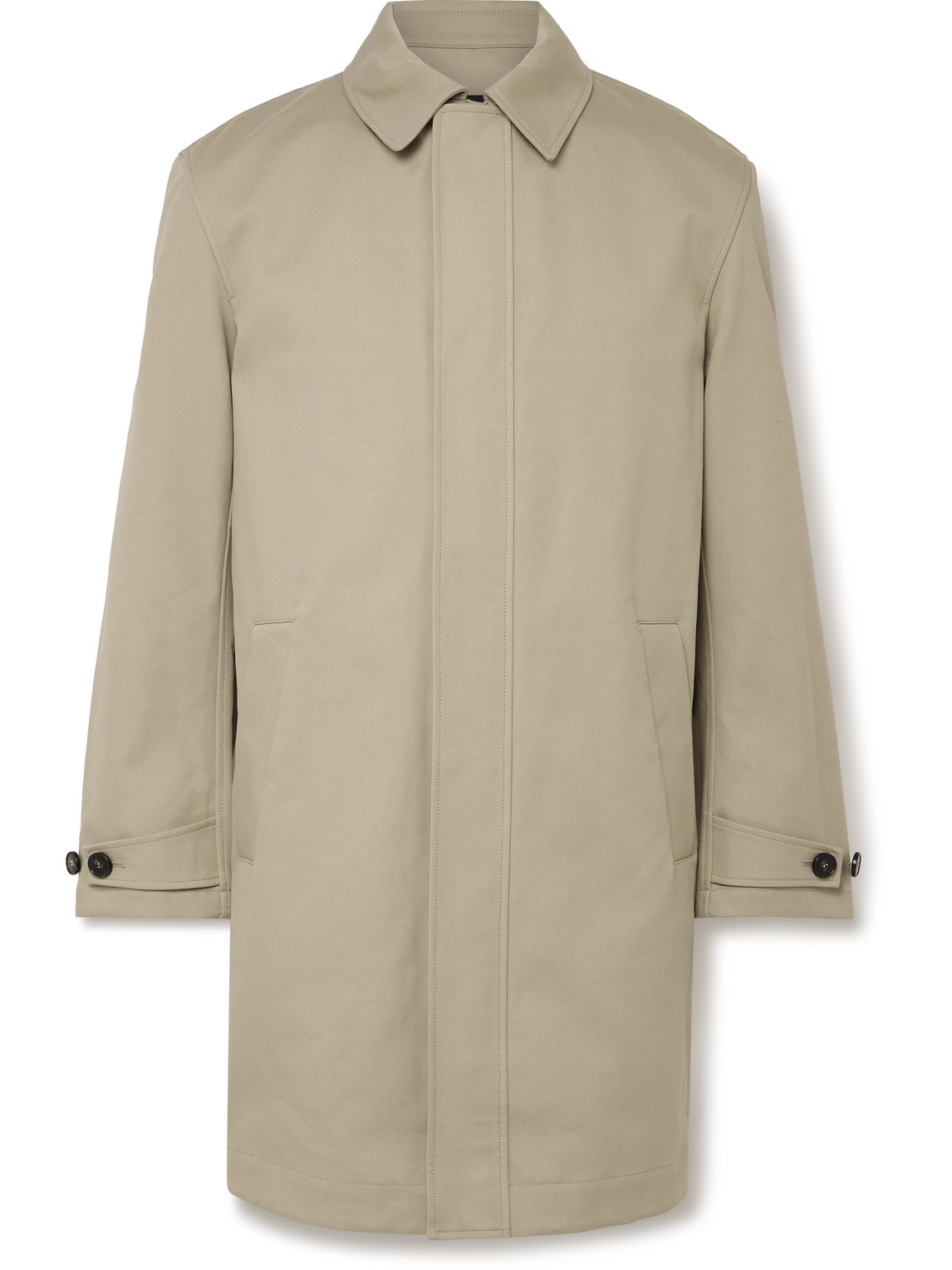 Yves Salomon - Leather-Trimmed Double-Faced Cotton-Twill Coat - Men - Neutrals - IT 52 von Yves Salomon