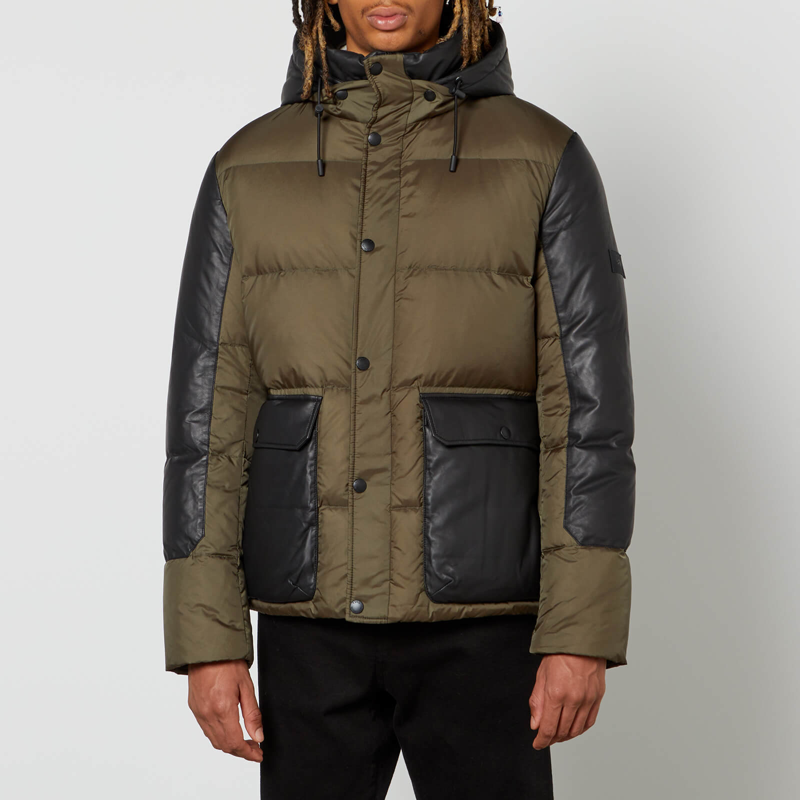Yves Salomon Leather and Shell Puffer Jacket - 50/L von Yves Salomon