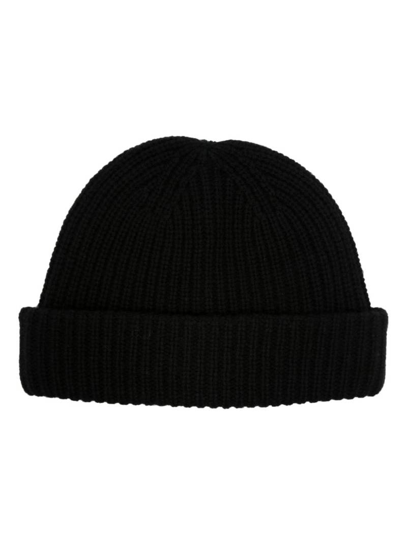 Yves Salomon Fein gerippte Beanie - Schwarz von Yves Salomon