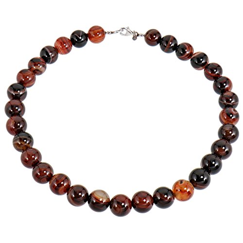 Yvesse Damen Edelsteinkette 925/- Sterling Silber mit Achat rot braun Yvesse Damen Edelsteinkette 925/- Sterling Silber mit Achat rot braun von Yvesse