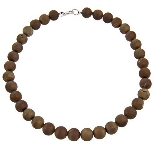 Yvesse Damen Halskette Edelsteinkette 45cm lang 925/- Sterling Silber Geoden Achat gold braun metalisch behandelt Yvesse Damen Halskette Edelsteinkette 45cm lang 925/- Sterling Silber Geoden Achat gold braun metalisch behandelt von Yvesse