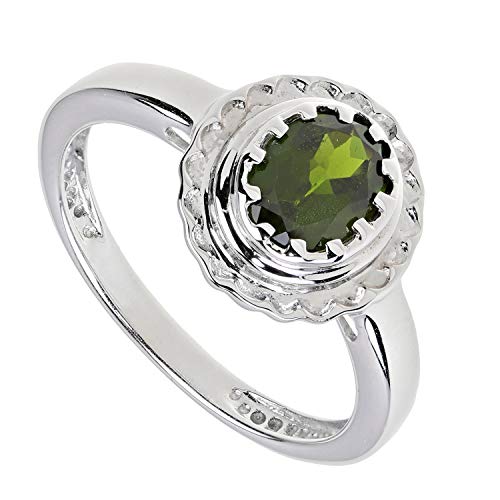 Yvesse Damen Solitär Ring 925/- Sterlingsilber rhodiniert Chromdiopsid grün RW16 Yvesse Damen Solitär Ring 925/- Sterlingsilber rhodiniert Chromdiopsid grün RW16 von Yvesse