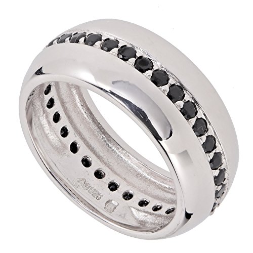 Yvesse Design Memory Damen-Ring 925/000 Sterlingsilber rhodiniert Spinell schwarz RW17 von Yvesse