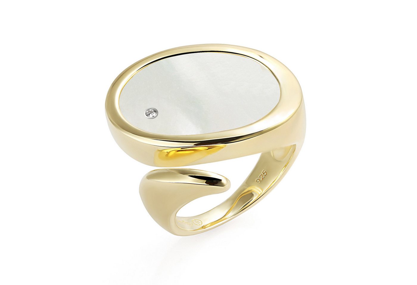 Yvette Ries Silberring Perlmutt Ring von Yvette Ries