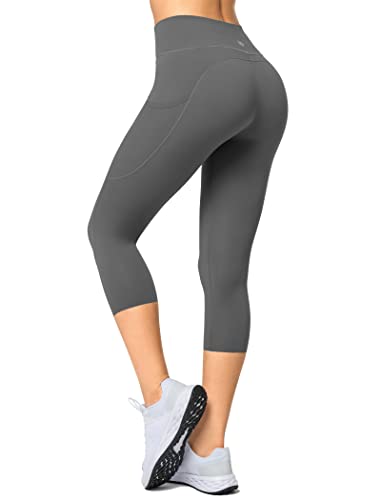 Yvette Capri Leggings für Damen Hohe Taille zum Laufen, türkis, Klein von Yvette