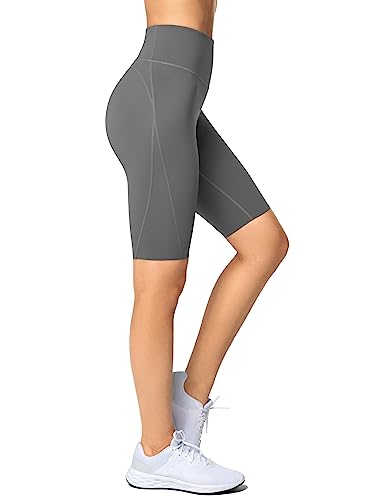 Yvette Damen Radlerhose(Recycle Fabric) Kurze Leggings Sporthose high Waist Blickdicht Shorts, Grau, M von Yvette