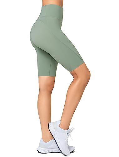 Yvette Damen Radlerhose(Recycle Fabric) Kurze Leggings Sporthose high Waist Blickdicht Shorts, Grün, M von Yvette