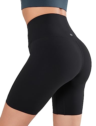 Yvette Damen kurz Sport Leggings Radlerhose high Waist Sporthose Shorts, Schwarz, S von Yvette