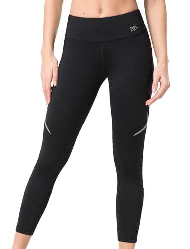 Yvette Damen Sport 7/8 Leggings Blickdicht High Waist Sporthose für Lauf Reiten Yoga, Schwarz, M von Yvette