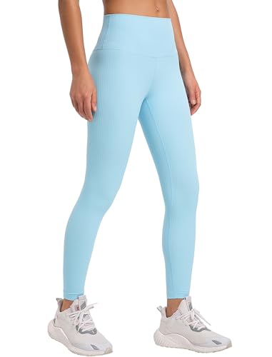Yvette Damen Sport Leggings Soft Rippstoff Sporthose Hohe Taille, Hellblau,M Yvette Damen Sport Leggings Soft Rippstoff Sporthose Hohe Taille, Hellblau,M von Yvette